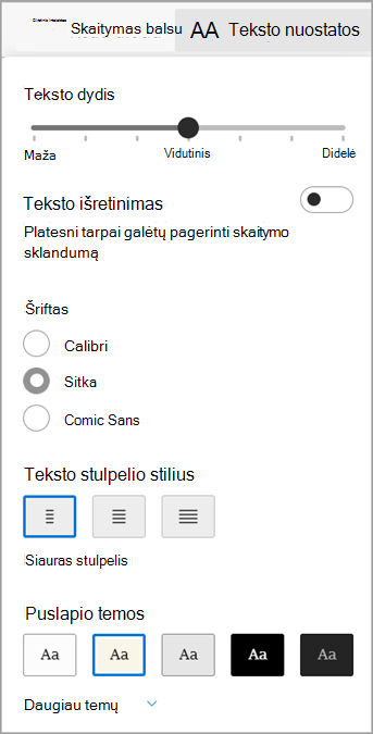 Teksto nuostatos Įtraukianti skaitytuvė, skirta 
