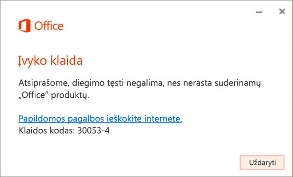 Klaidos pranešimas 