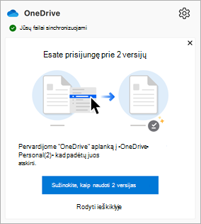 pranešimas, rodomas 