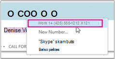 Skambinti kieno nors darbo numeriu.