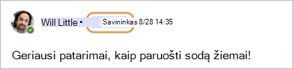 Ekrano kopija, kurioje rodomi bendruomenės savininko ženkleliai 