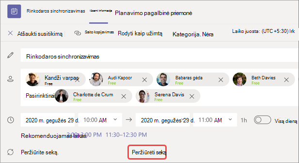 Vaizdas, rodantis rinkodaros sinchronizavimo rodinių sekas