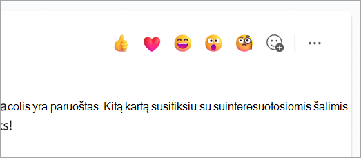 Ekrano kopija, kurioje rodoma greitosios reakcijos 