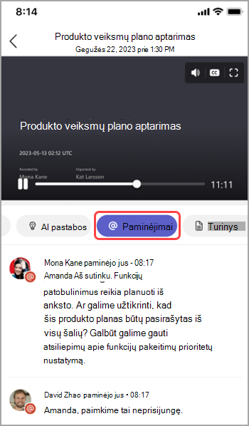 Vardų paminėjimų peržiūra 