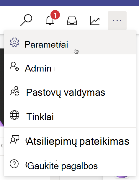 Kampanijos nustatymus pasiekite viršutiniame dešiniajame kampanijos puslapio kampe.