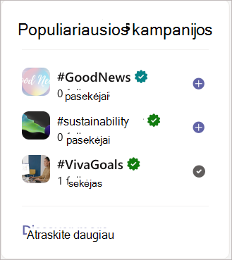 Sužinokite, kad visos kampanijos rodomos kampanijos telkinyje.