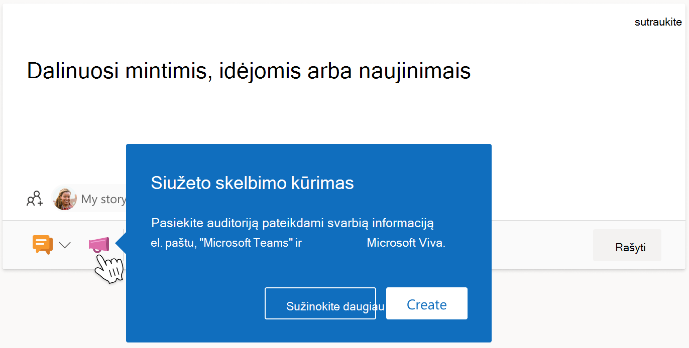 Informacinės juostos po siužeto skelbimu vaizdas 