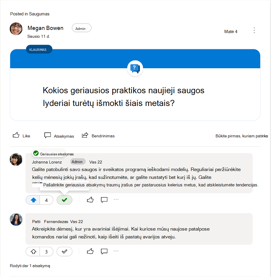 Geriausio atsakymo į 