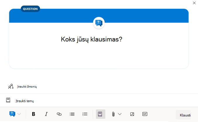 Klausimas programoje 