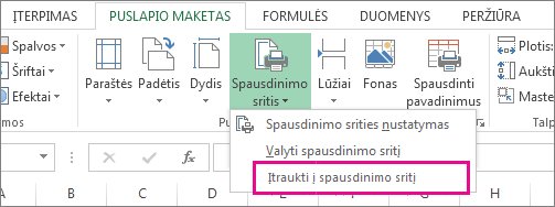 Įtraukti į spausdinimo sritį