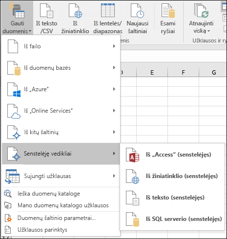 Get & Transform Legacy Menu options