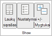 Ribbon commands in the Show group