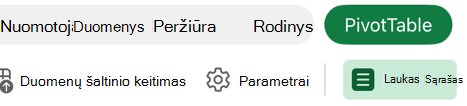 Laukų sąrašo mygtukas