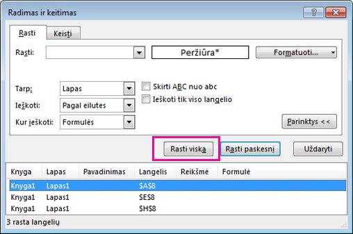 Rasti visus sulietus langelius
