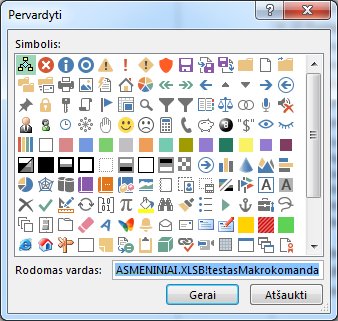 Dialogo langas Modifikuoti mygtuką