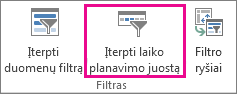 Skirtuko Analizė parinktis Įterpti laiko planavimo juostą