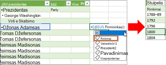 Stulpelio įtraukimas naudojant formulę