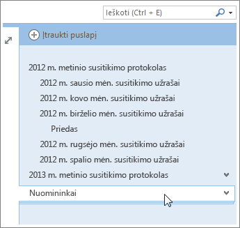 Puslapiai, kuriuose yra puslapio dalių, gali būti sutraukti ir išplėsti.