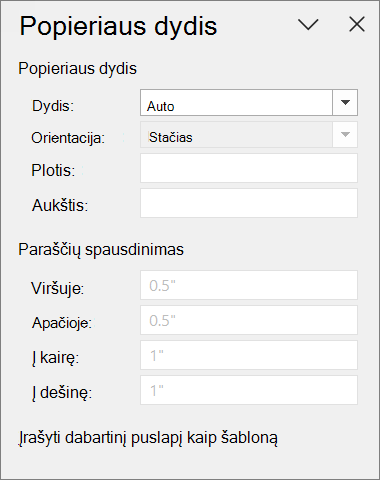 Popieriaus dydžio sritis