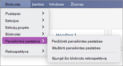Bloknotai > Panaikintos pastabos > Panaikintų pastabų peržiūra