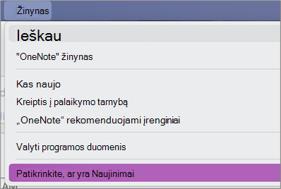 Patikrinkite, ar yra Naujinimai