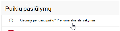 Mygtuko Atsisakyti prenumeratos ekrano kopija