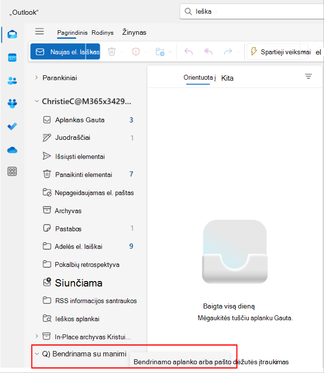 Iššokančiojo lango programoje 