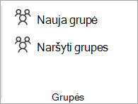 Juostelėje pasirinkite Naršyti grupes