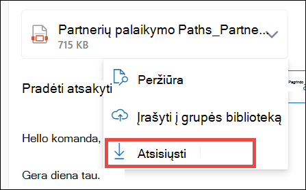 Atsisiųsti priedą, skirtą naujajai 