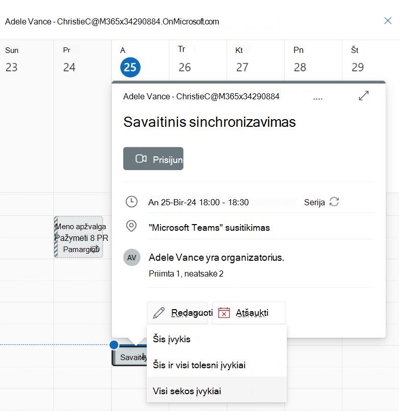 Ekrano kopija, kurioje matyti sekos redagavimo įvykiai