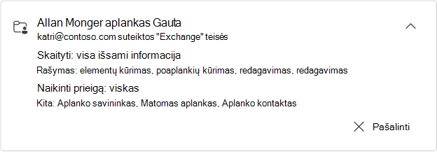 Išplėsta Allan Munder bendro naudojimo aplanko kortelė