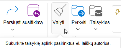 Pasirinkti Valyti iš juostelės