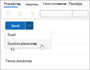 Planavimo funkcijos naudojimas naujojoje 