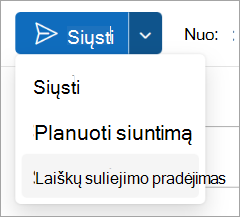 Pasirinkite Siųsti > Pradėti laiškų suliejimą