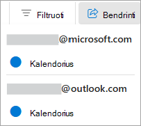 Juostelėje pasirinkite bendrinti kalendorių