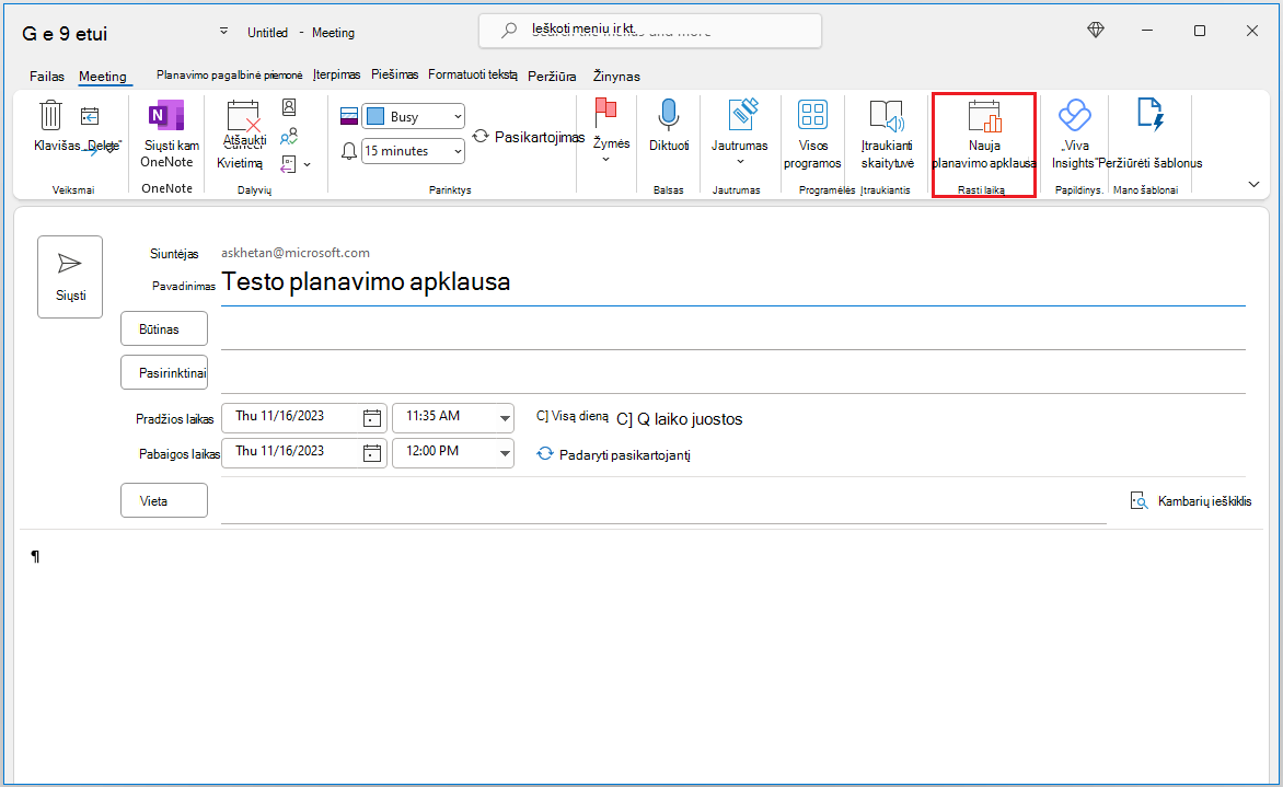 Create a Scheduling Poll in Calendar event compose form.