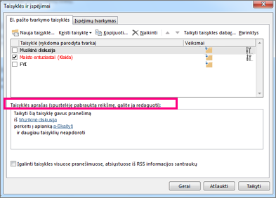 Sugadintos taisyklės taisymas