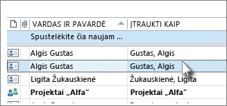 Laikykite nuspaudę CTRL ir spustelėkite kiekvieną kontaktą, kurį norite panaikinti.