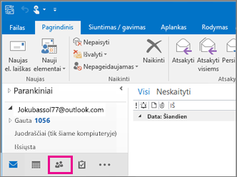 Pasirinkite žmonių piktogramą puslapio apačioje.