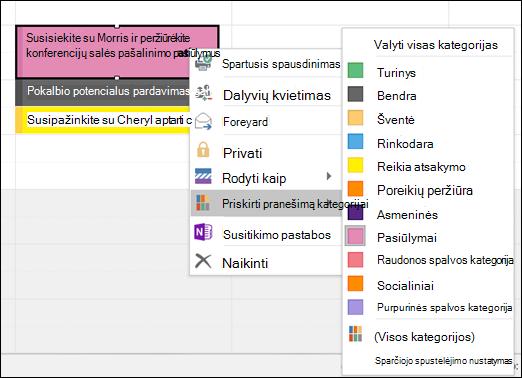 Galite dešiniuoju pelės mygtuku spustelėti paskyrą ir priskirti kategoriją.