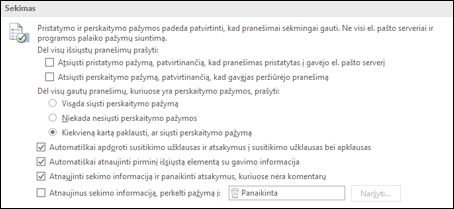 Į pranešimus įtraukite sekimo informacijos.