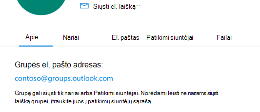 Patikimus siuntėjus įtraukite į Outlook.com grupę.