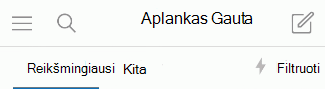 Reikšmingiausių gautųjų įjungimas ir išjungimas 