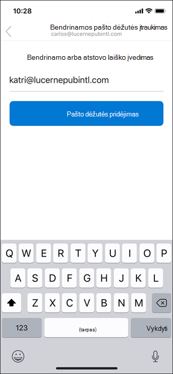 Įveskite savo el. pašto adresą.