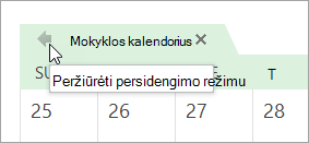 Spustelėkite rodyklę Peržiūrėti persidengimo režimu