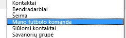 Jūsų nauja adresų knygelė rodoma dialogo lange Adresų knygelė Adresų knygelės išskleidžiamajame sąraše.