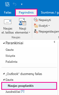 Sukurtas naujas poaplankis.