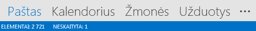 Skirtukas Žmonės yra „Outlook“ ekrano apačioje.