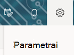 Nustatymo parinktis internetinėje „Outlook“ įrankių juostoje