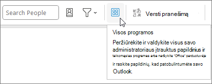 Piktograma Visos programos sutrauktos juostelės makete programoje 